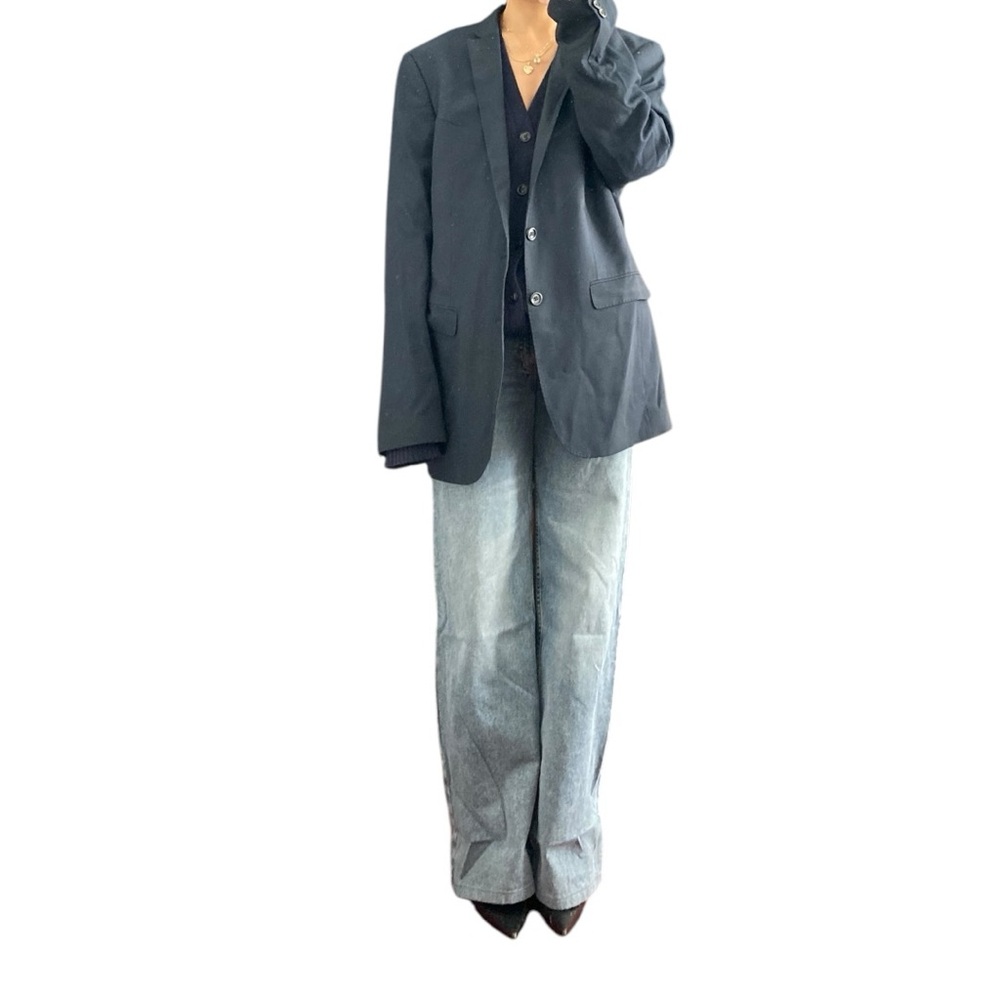 Zara Man Tailored Fit Blue Pinstripe Blazer Size 40R